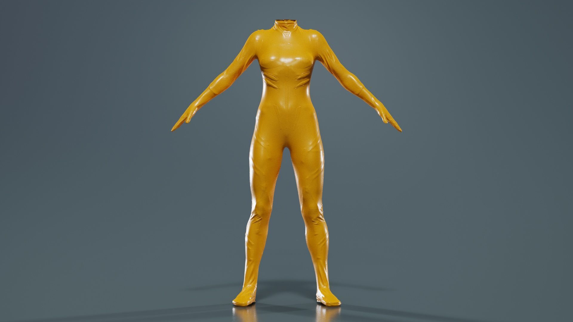 Full Body Details Catsuit Low-poly 3D model_12