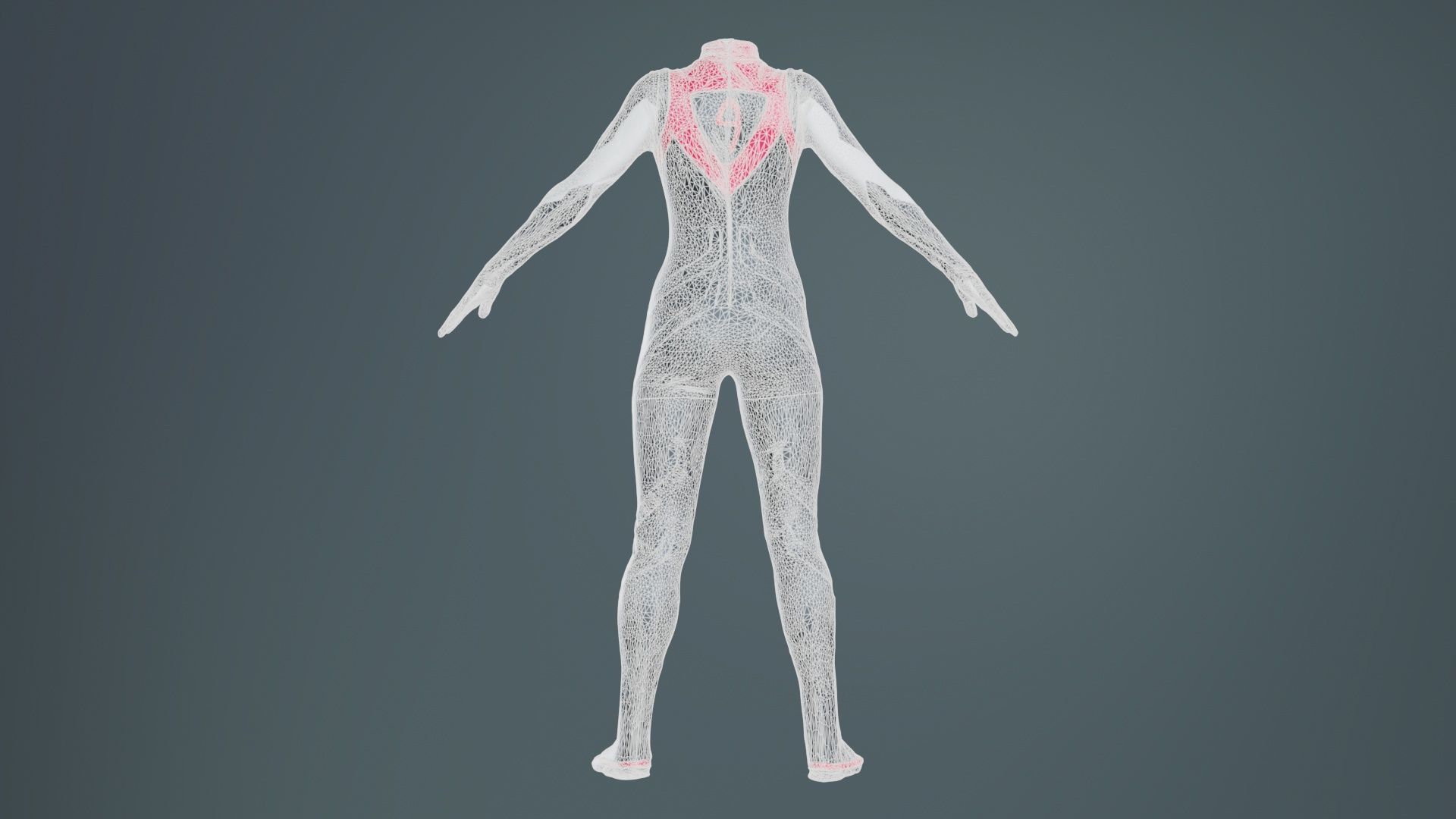 Full Body Details Catsuit Low-poly 3D model_10