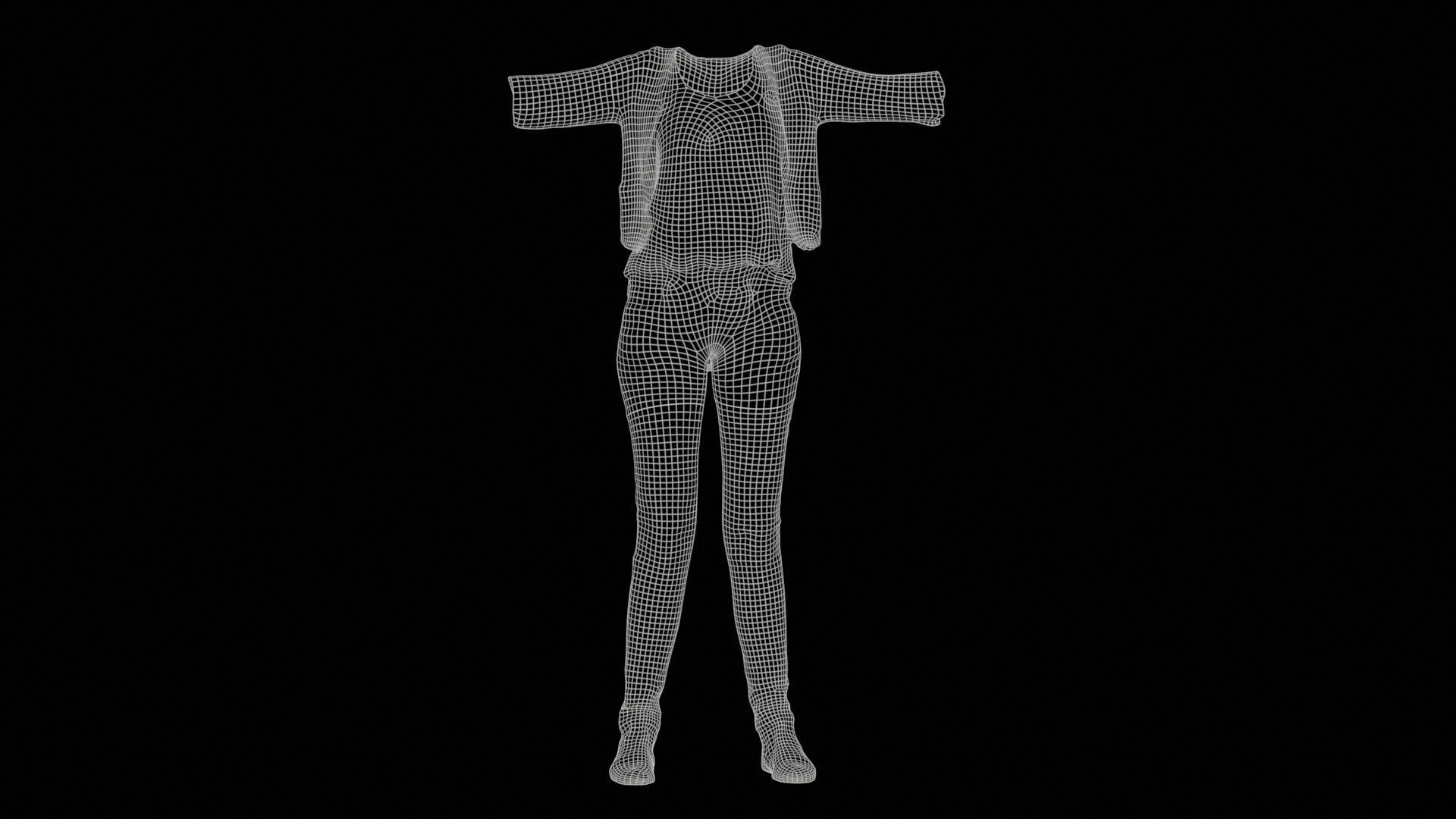 Glitter Outfit Low-poly 3D model_11