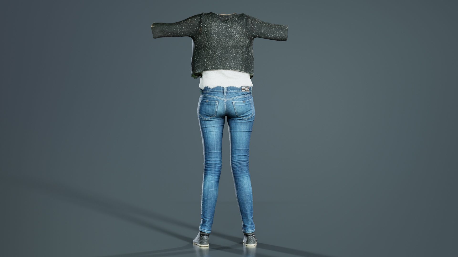 Glitter Outfit Low-poly 3D model_4
