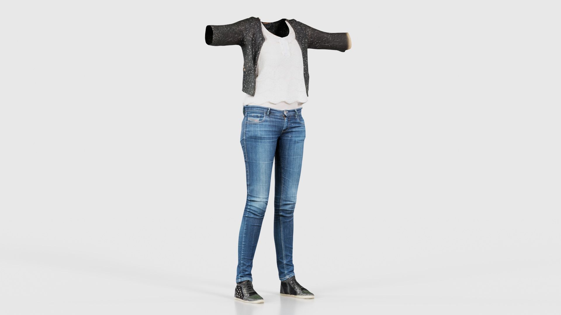 Glitter Outfit Low-poly 3D model_16