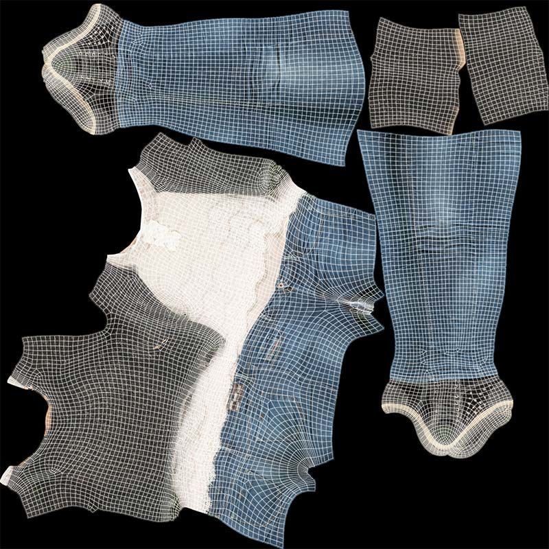 Glitter Outfit Low-poly 3D model_14