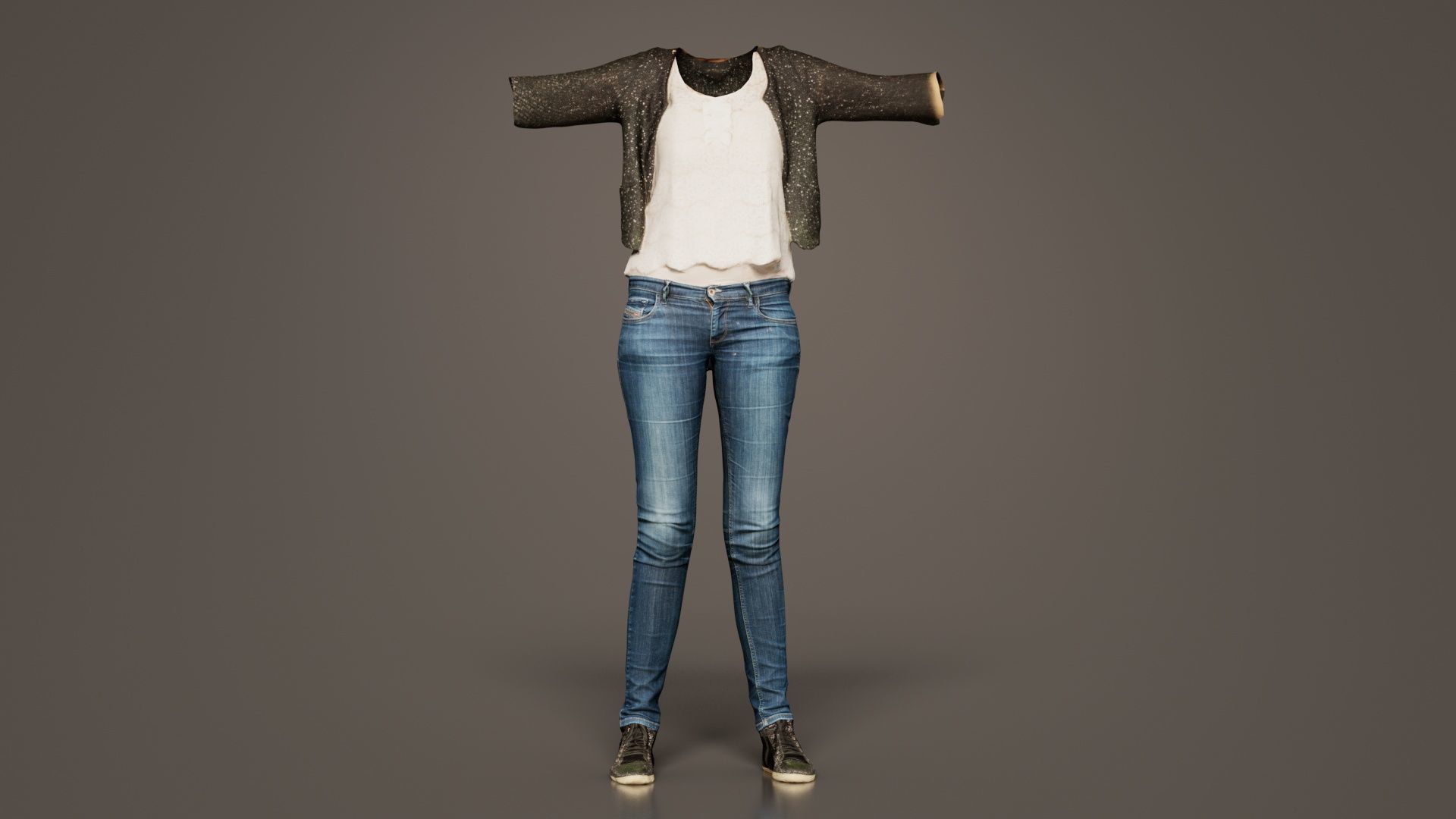 Glitter Outfit Low-poly 3D model_2
