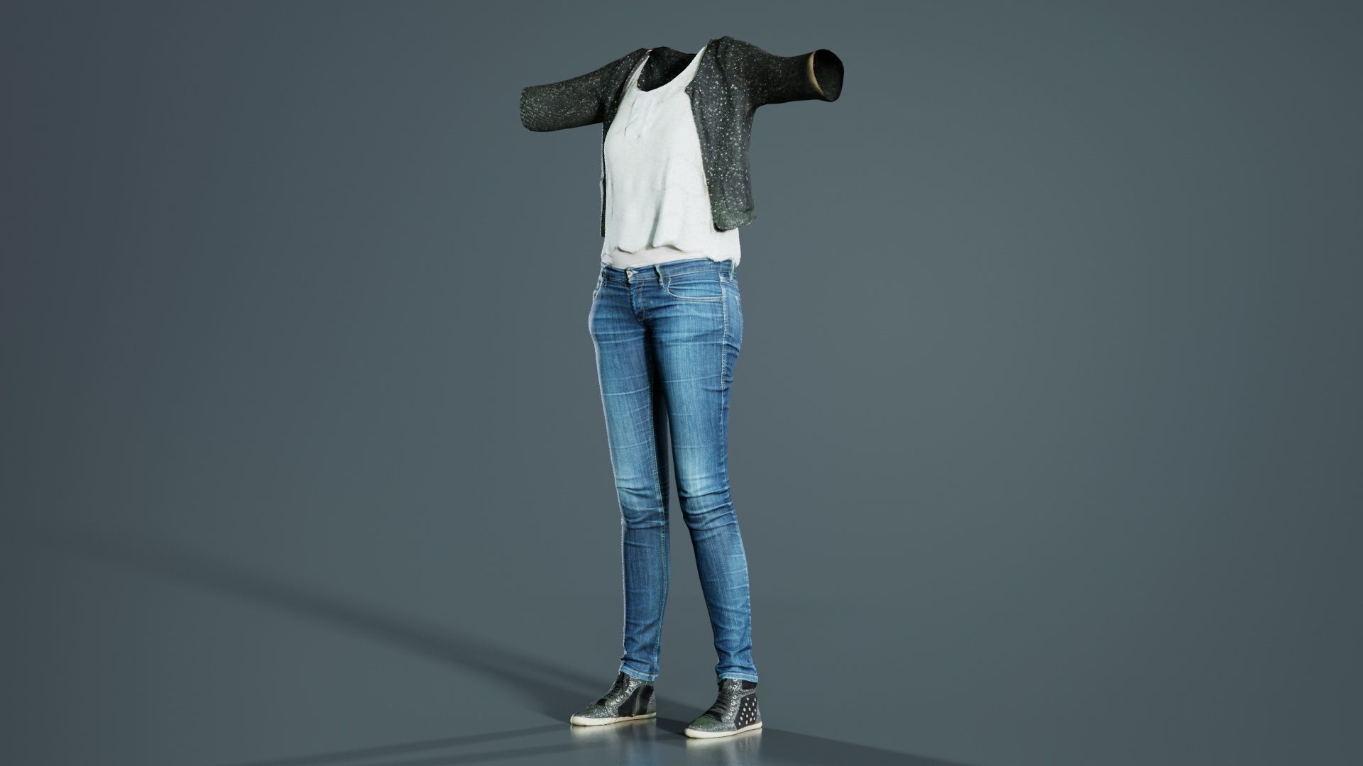 Glitter Outfit Low-poly 3D model_3
