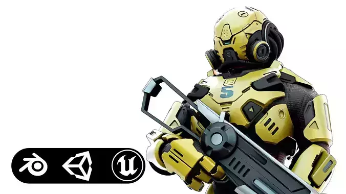 CYBORG SOLDIER RX-10 Rigged for Unreal Engine - Unity - MIXAMO