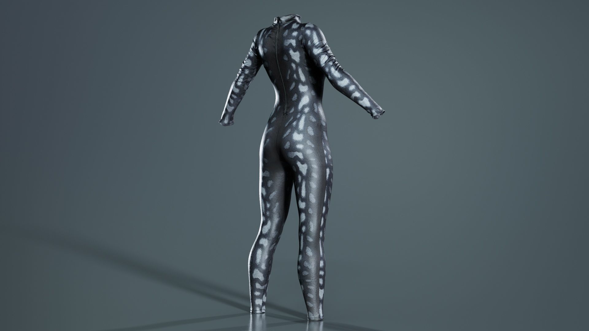 Grey Snake Catsuit Low-poly 3D model_3