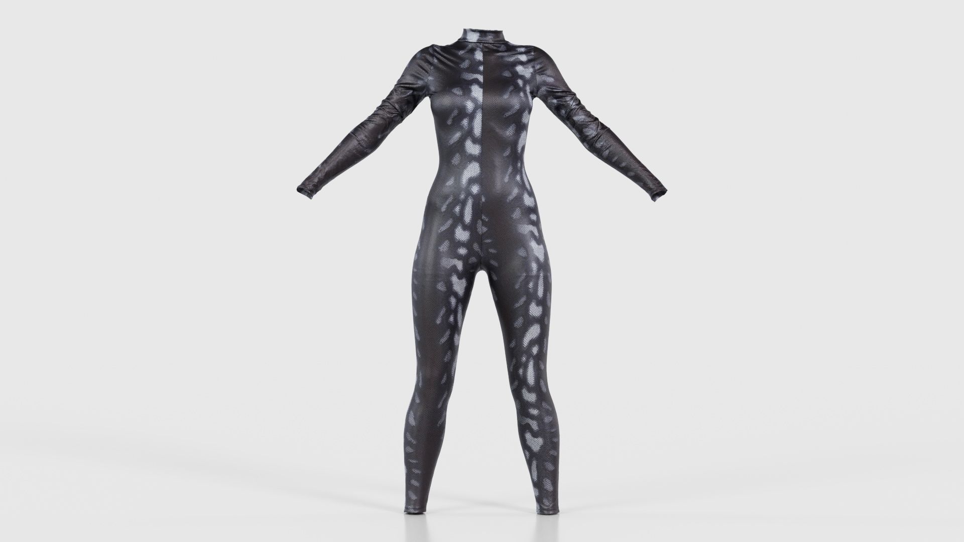 Grey Snake Catsuit Low-poly 3D model_15
