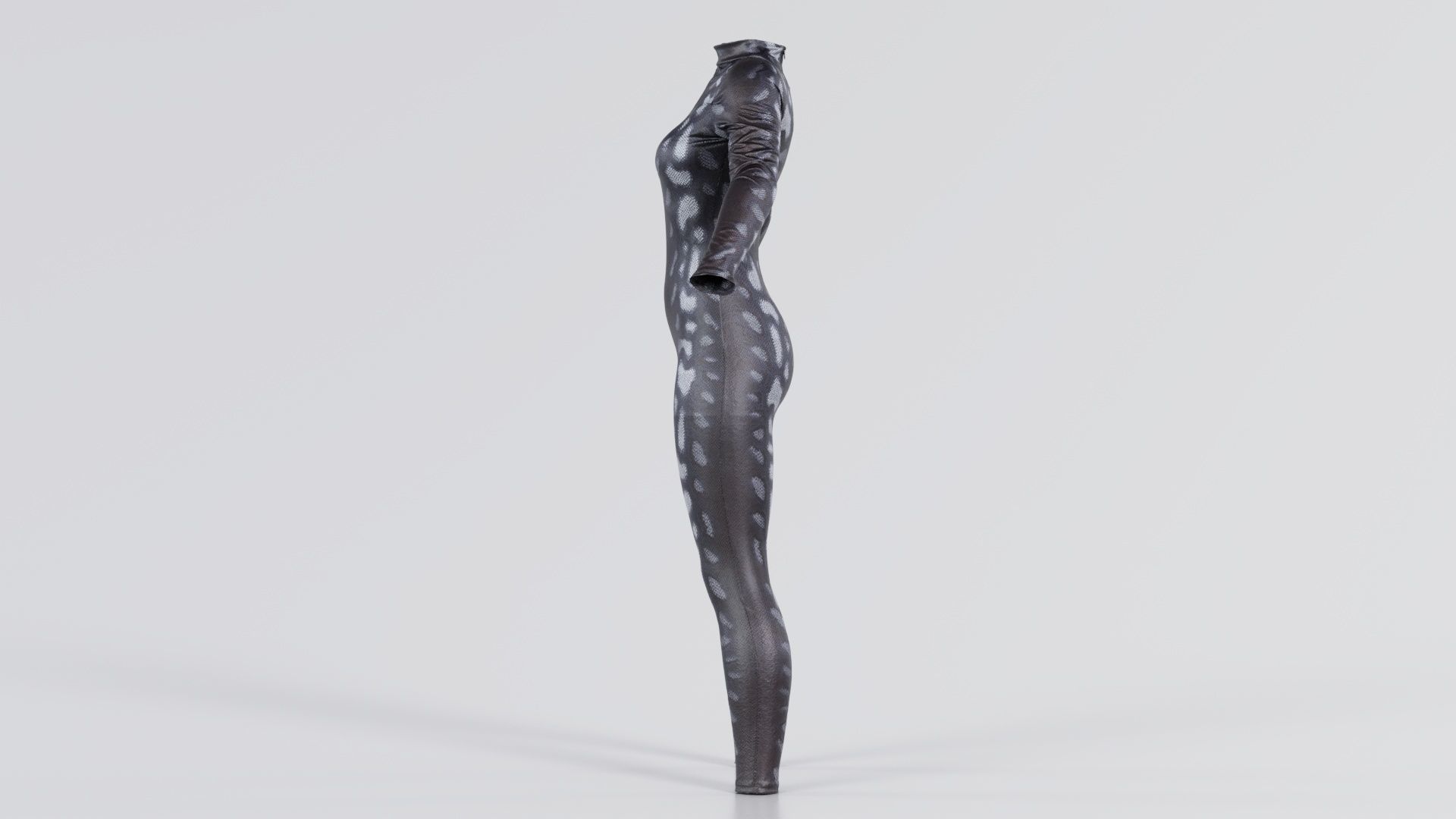 Grey Snake Catsuit Low-poly 3D model_6