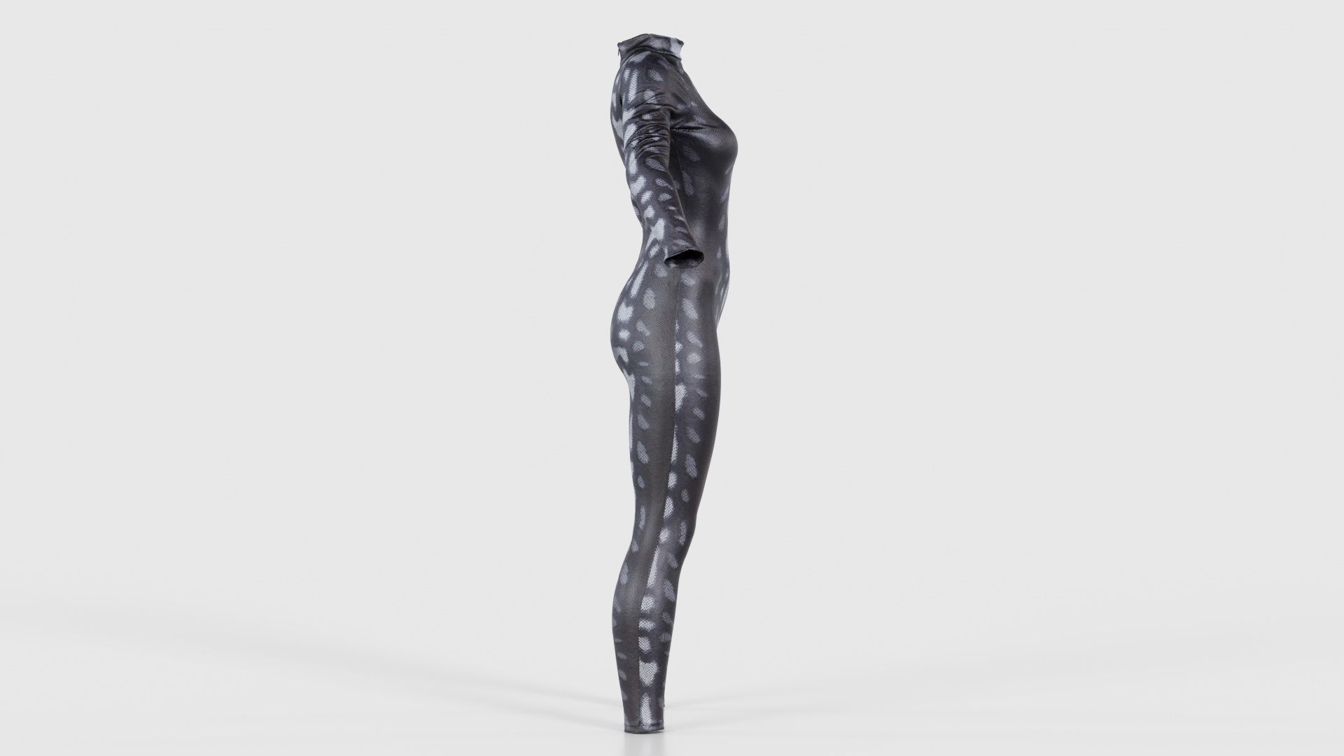 Grey Snake Catsuit Low-poly 3D model_18