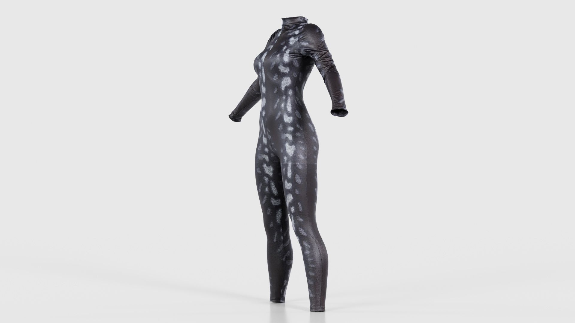 Grey Snake Catsuit Low-poly 3D model_25