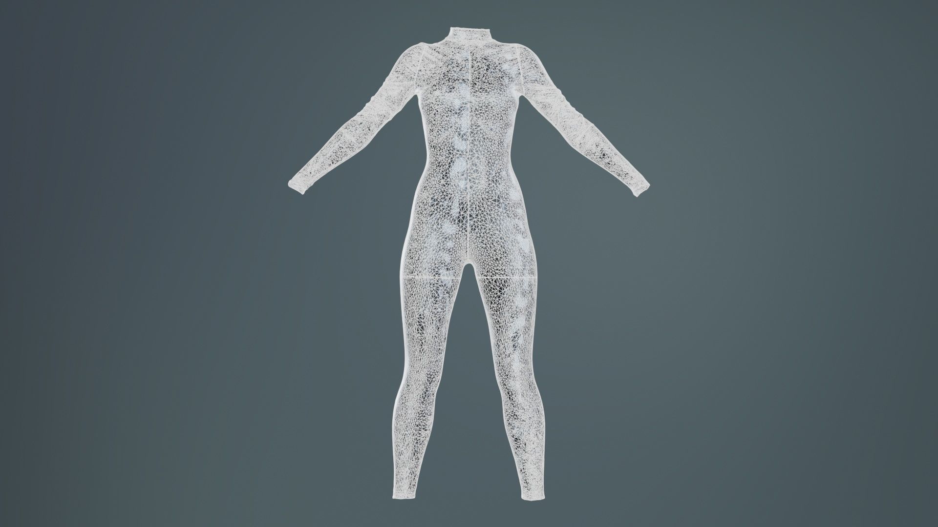 Grey Snake Catsuit Low-poly 3D model_9