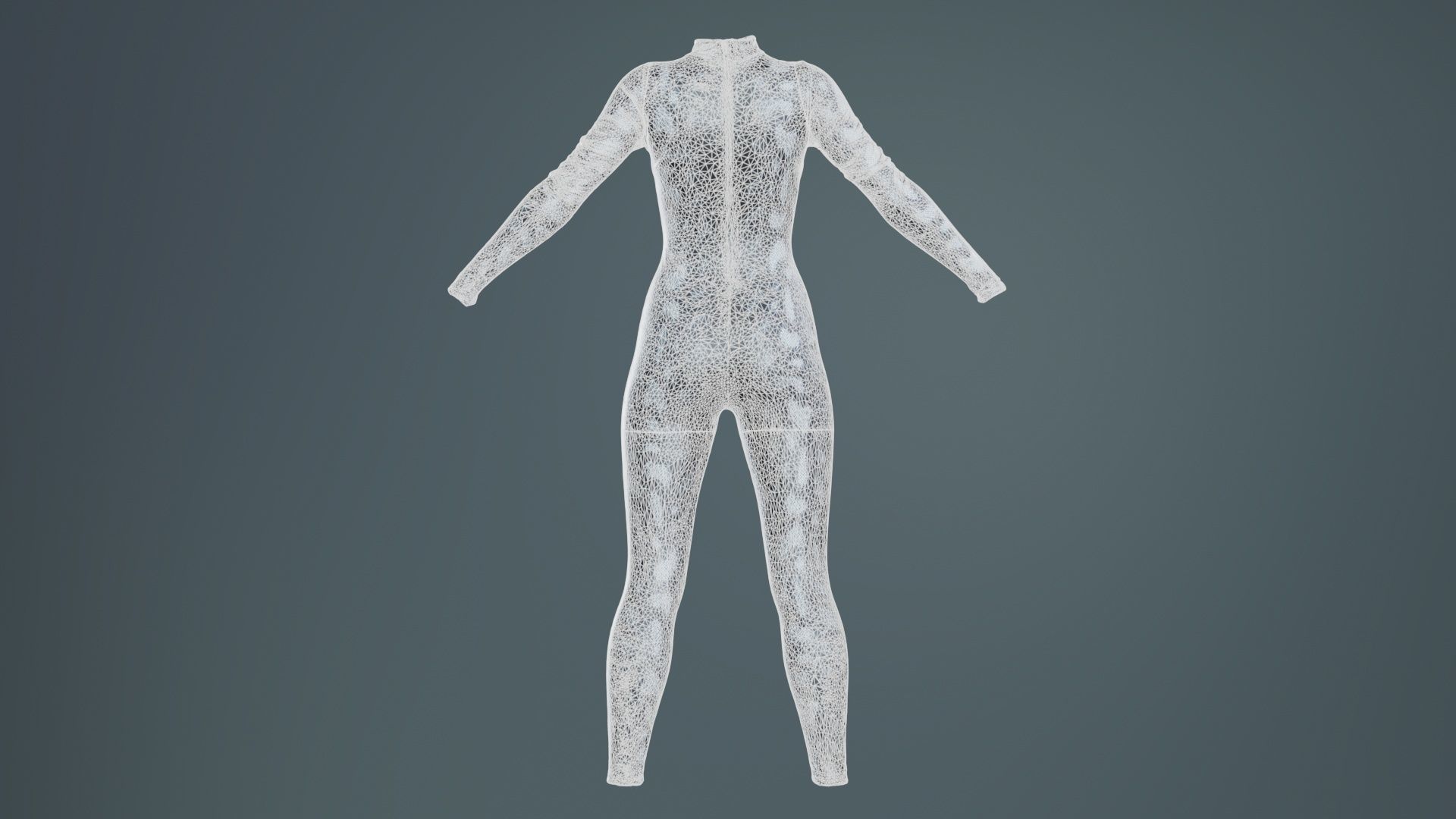 Grey Snake Catsuit Low-poly 3D model_10