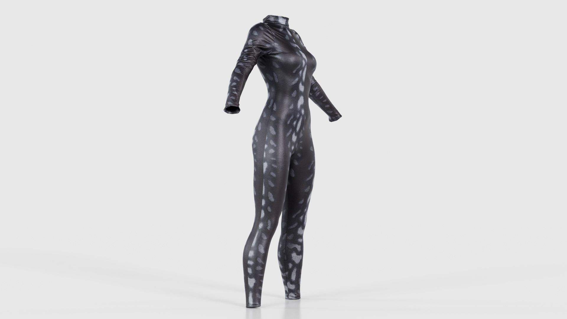 Grey Snake Catsuit Low-poly 3D model_17