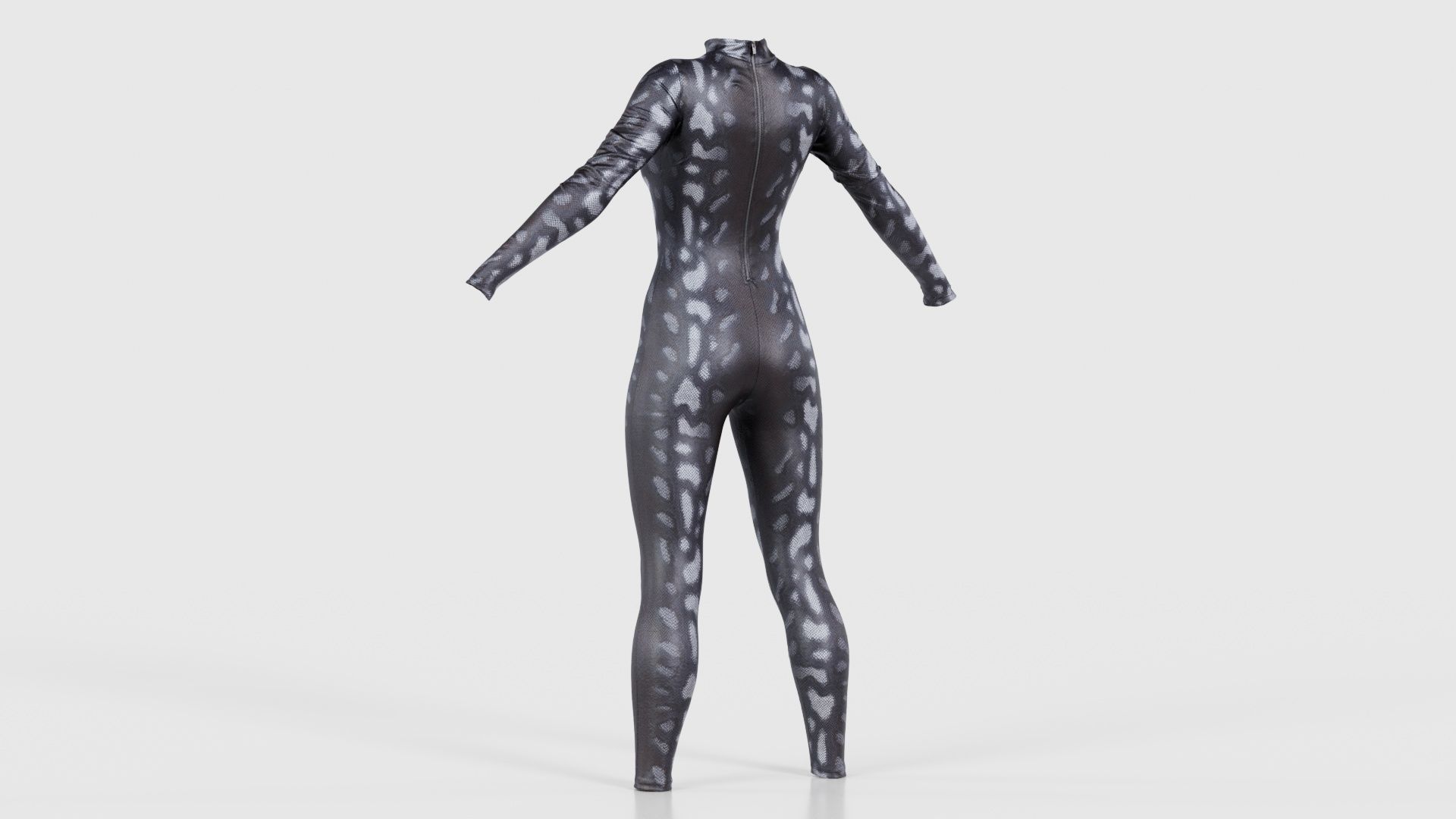 Grey Snake Catsuit Low-poly 3D model_22