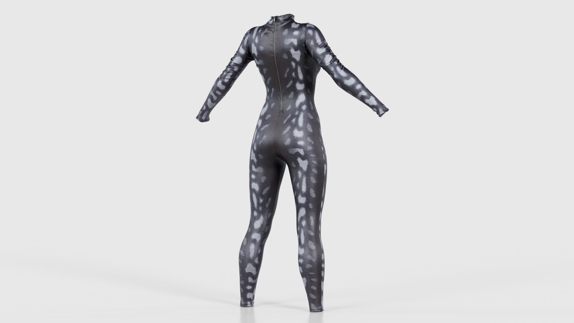 Grey Snake Catsuit Low-poly 3D model_20