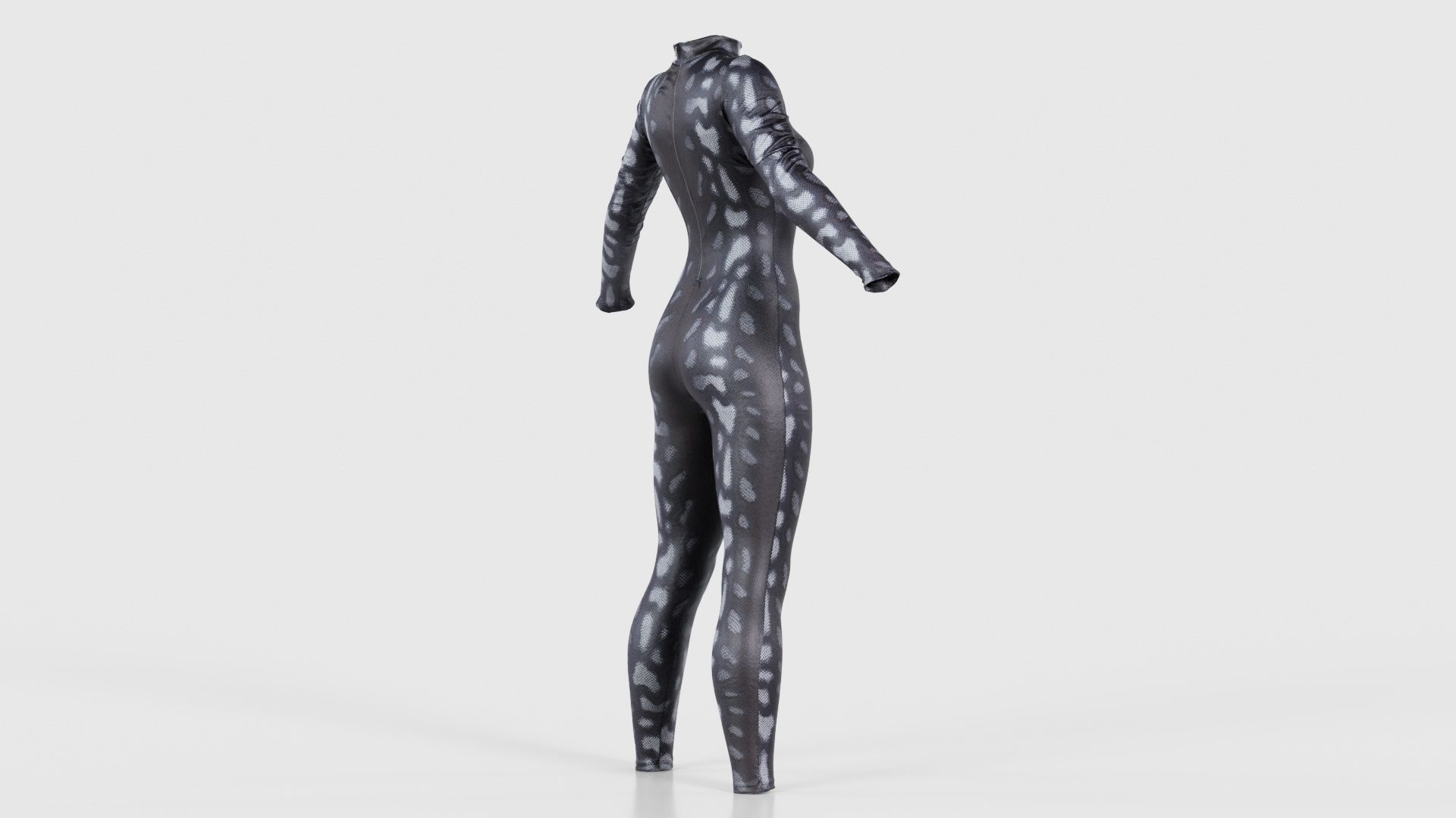 Grey Snake Catsuit Low-poly 3D model_19