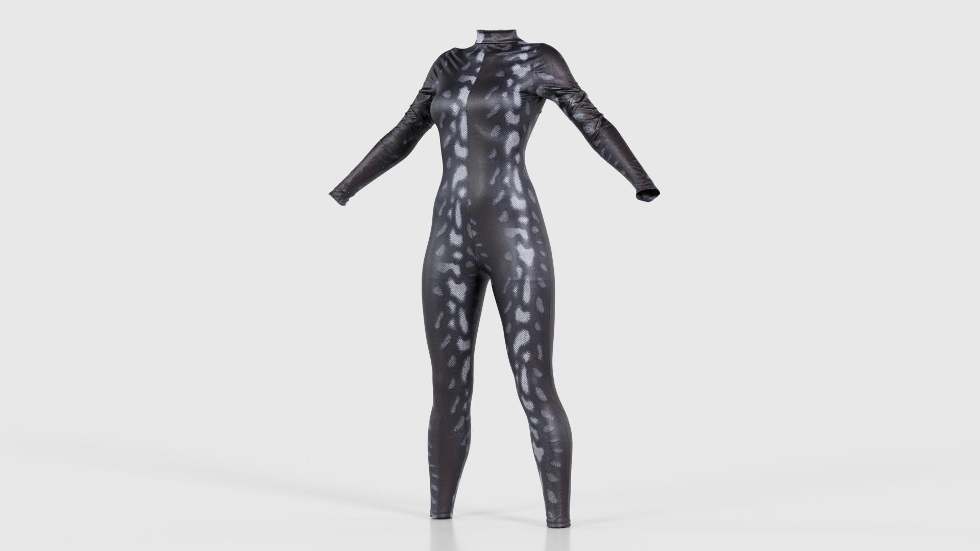 Grey Snake Catsuit Low-poly 3D model_26