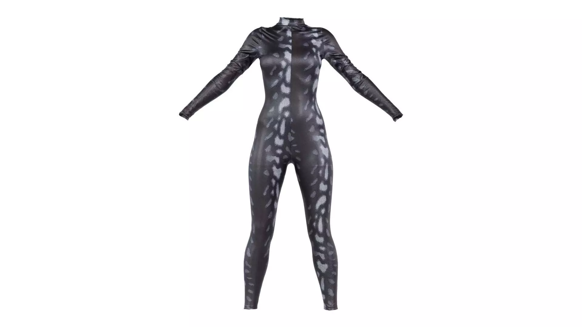 Grey Snake Catsuit Low-poly 3D model_0