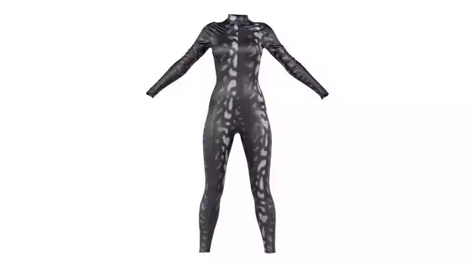 Grey Snake Catsuit Low-poly 3D model