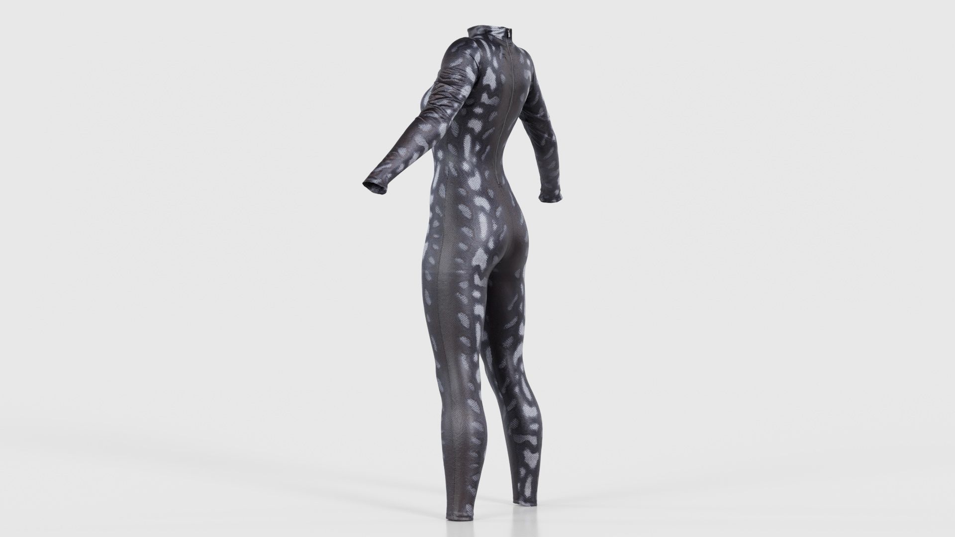 Grey Snake Catsuit Low-poly 3D model_23