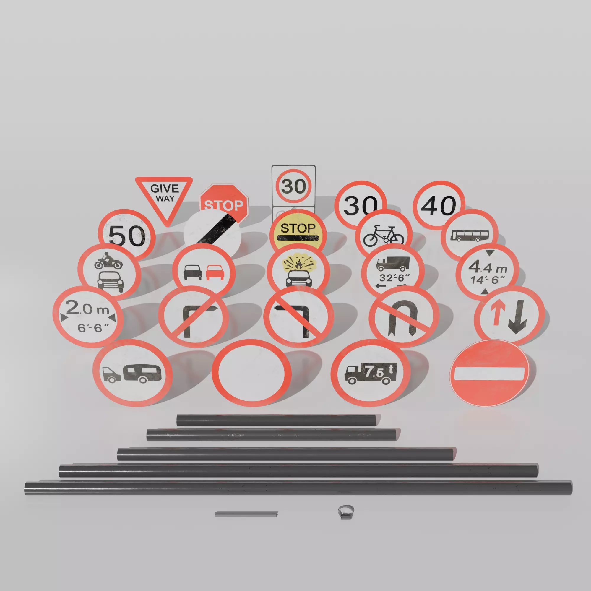 UK Traffic Signs - Giving Orders 3D model_0