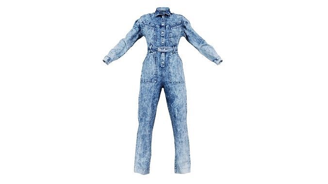 Jeans Salopet Low-poly 3D model