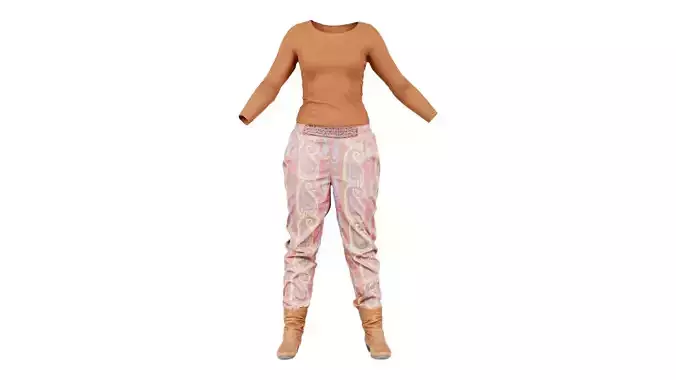 Orange Floral Outfit