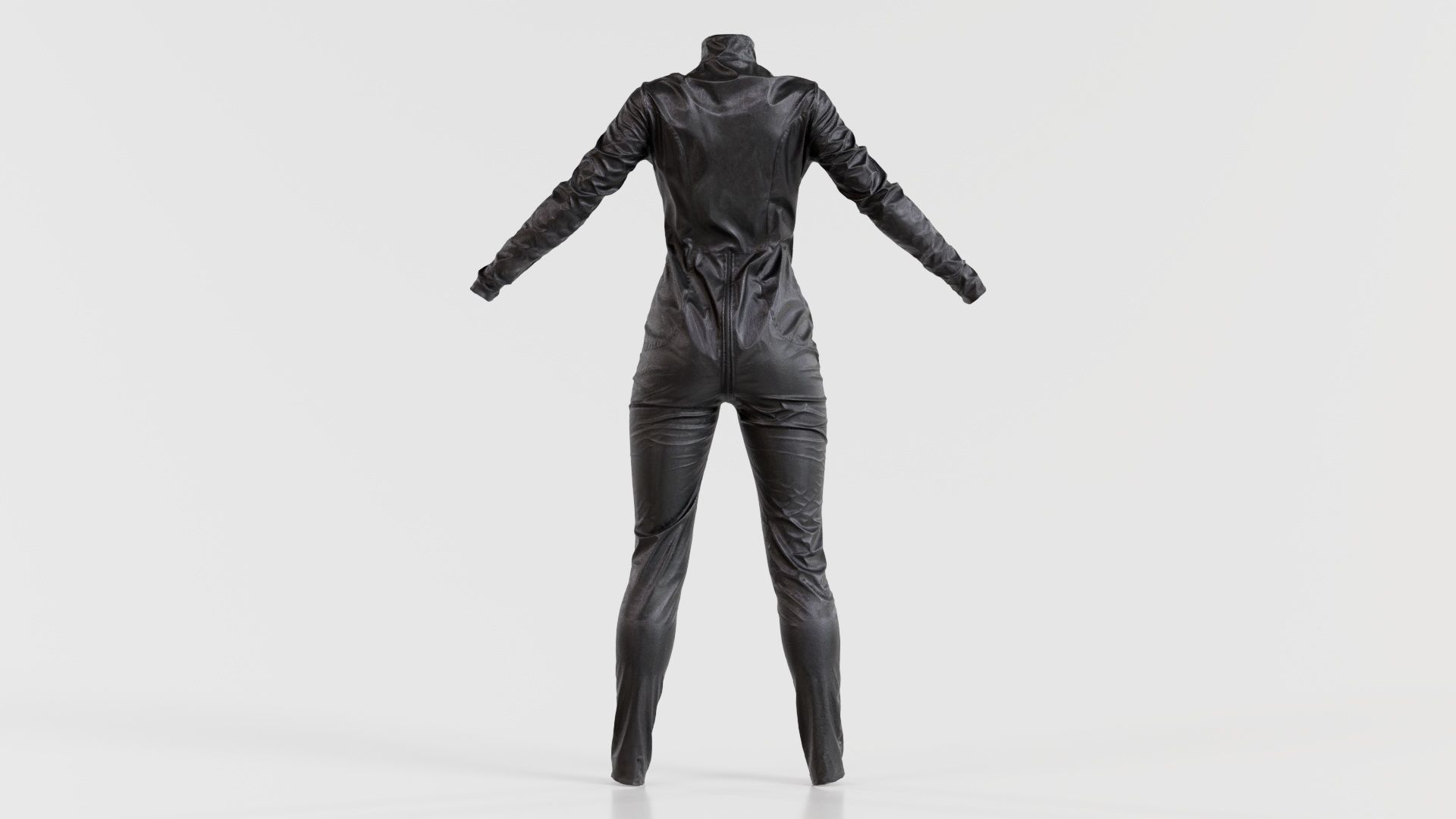 Shiny Detailed Catsuit Low-poly 3D model_2