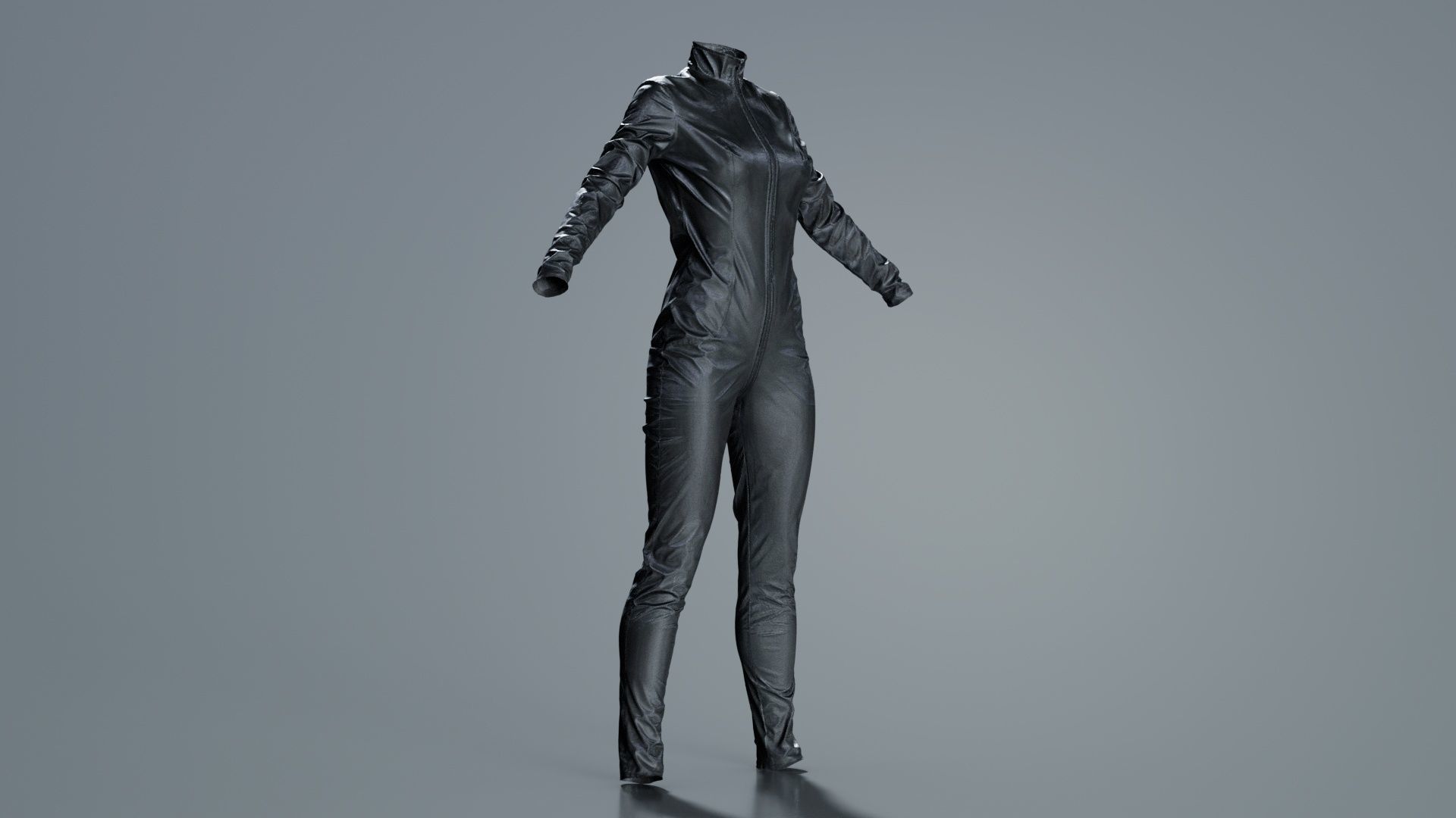 Shiny Detailed Catsuit Low-poly 3D model_3