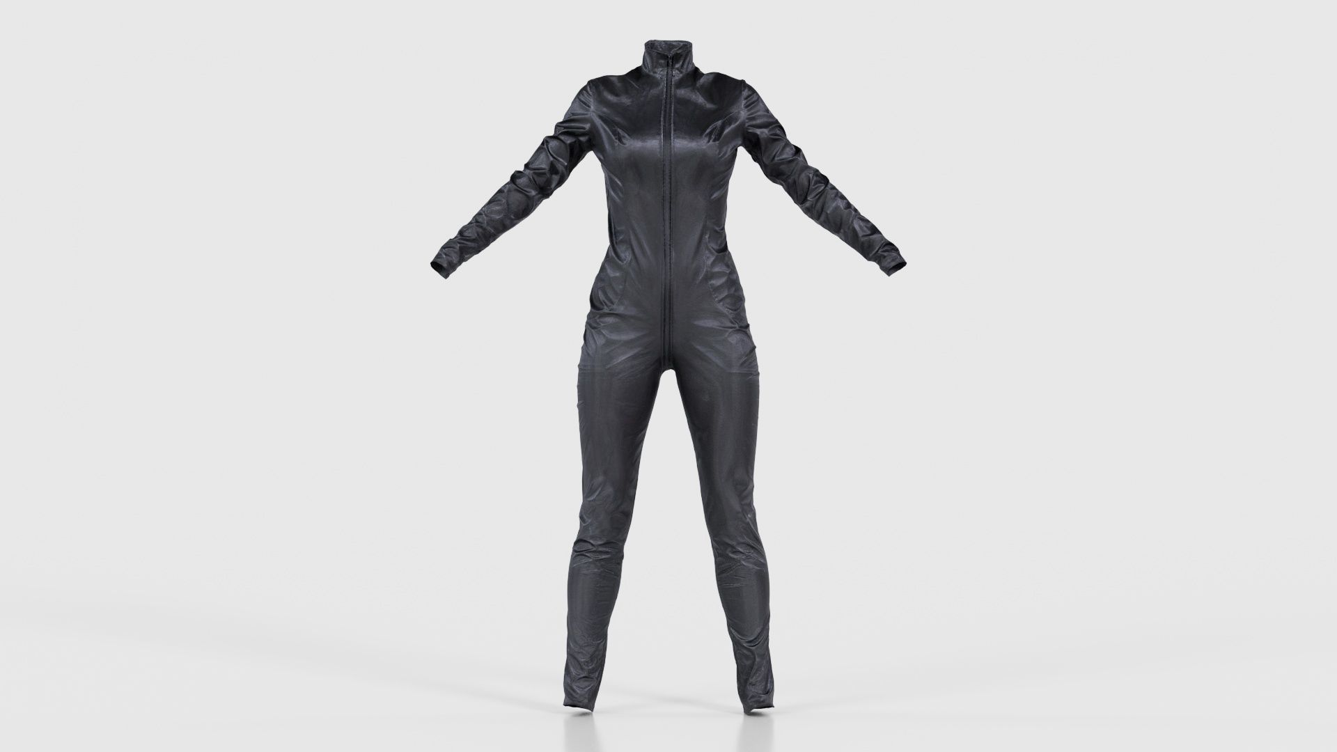 Shiny Detailed Catsuit Low-poly 3D model_15