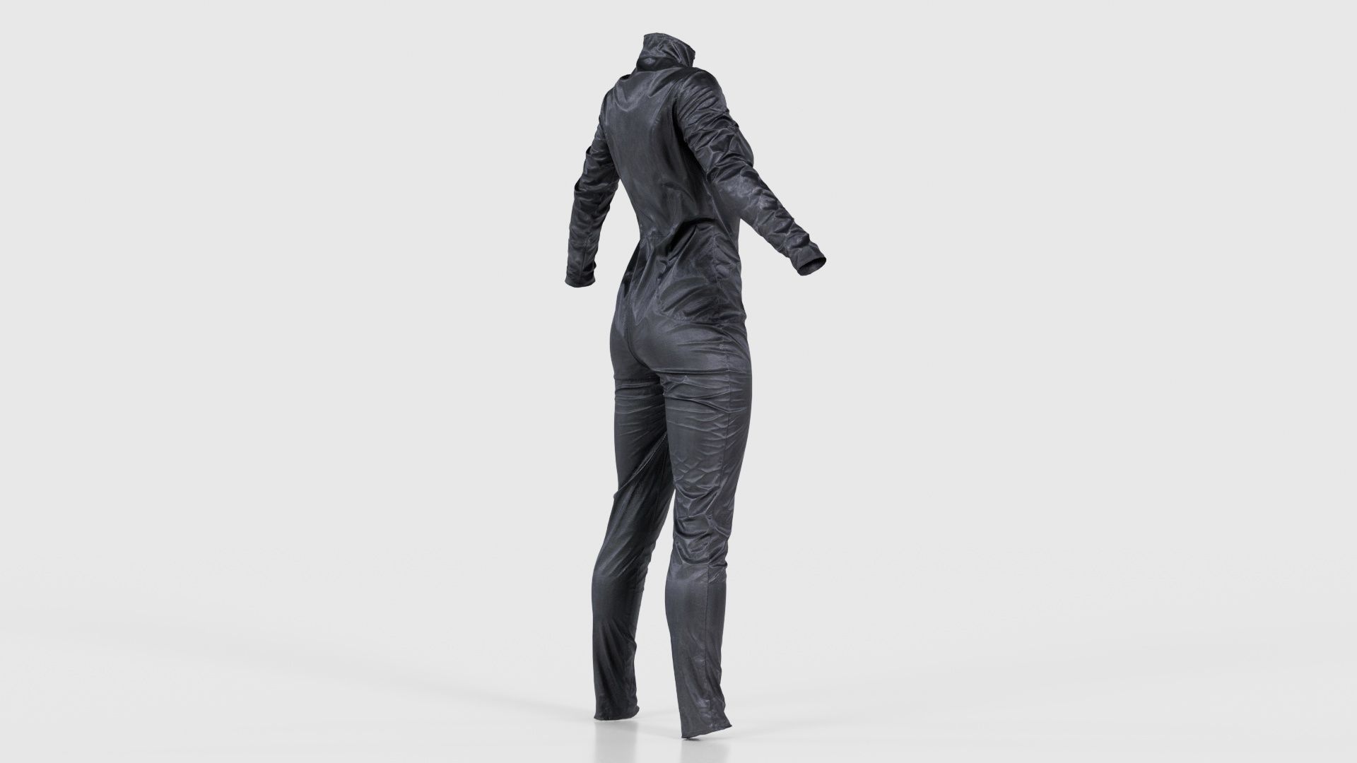 Shiny Detailed Catsuit Low-poly 3D model_19