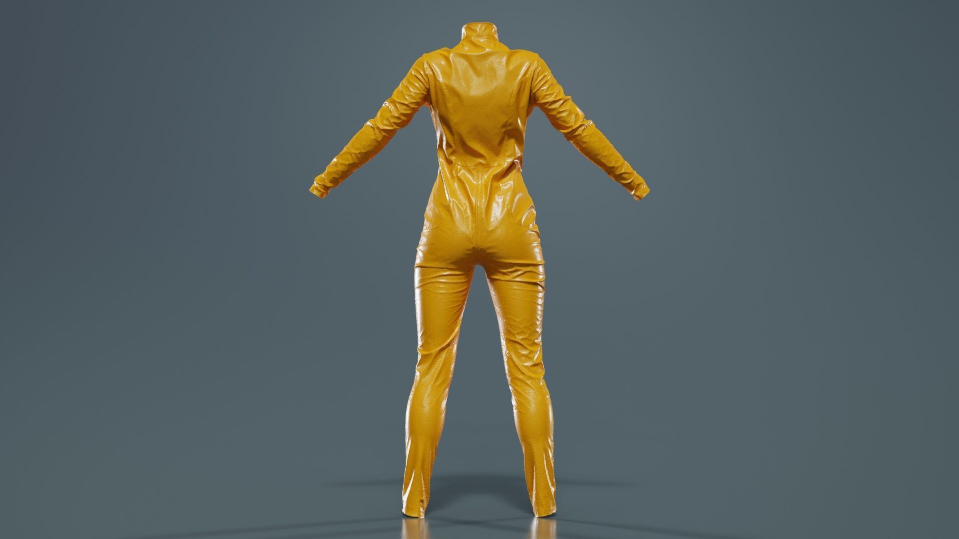 Shiny Detailed Catsuit Low-poly 3D model_13