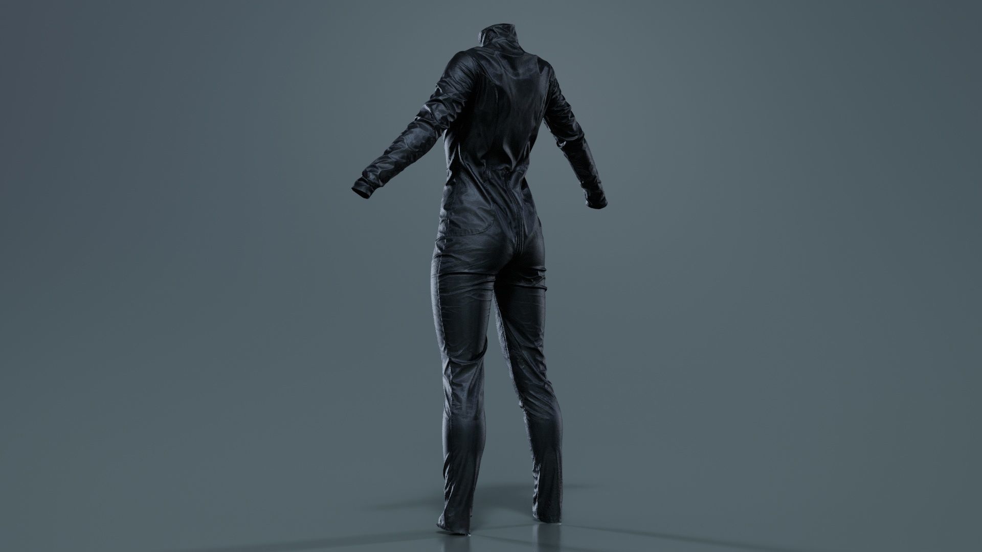 Shiny Detailed Catsuit Low-poly 3D model_6