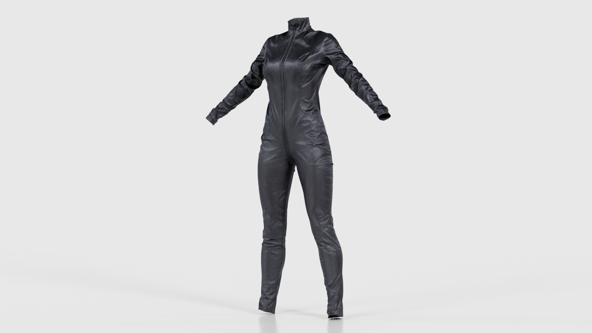 Shiny Detailed Catsuit Low-poly 3D model_26