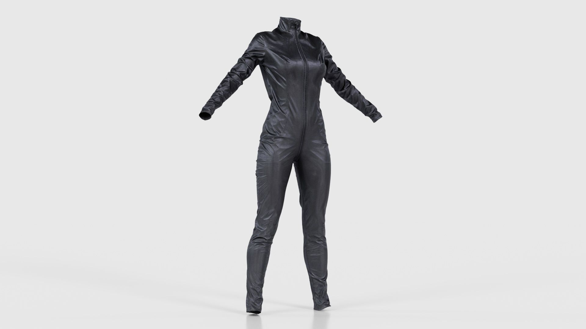 Shiny Detailed Catsuit Low-poly 3D model_16