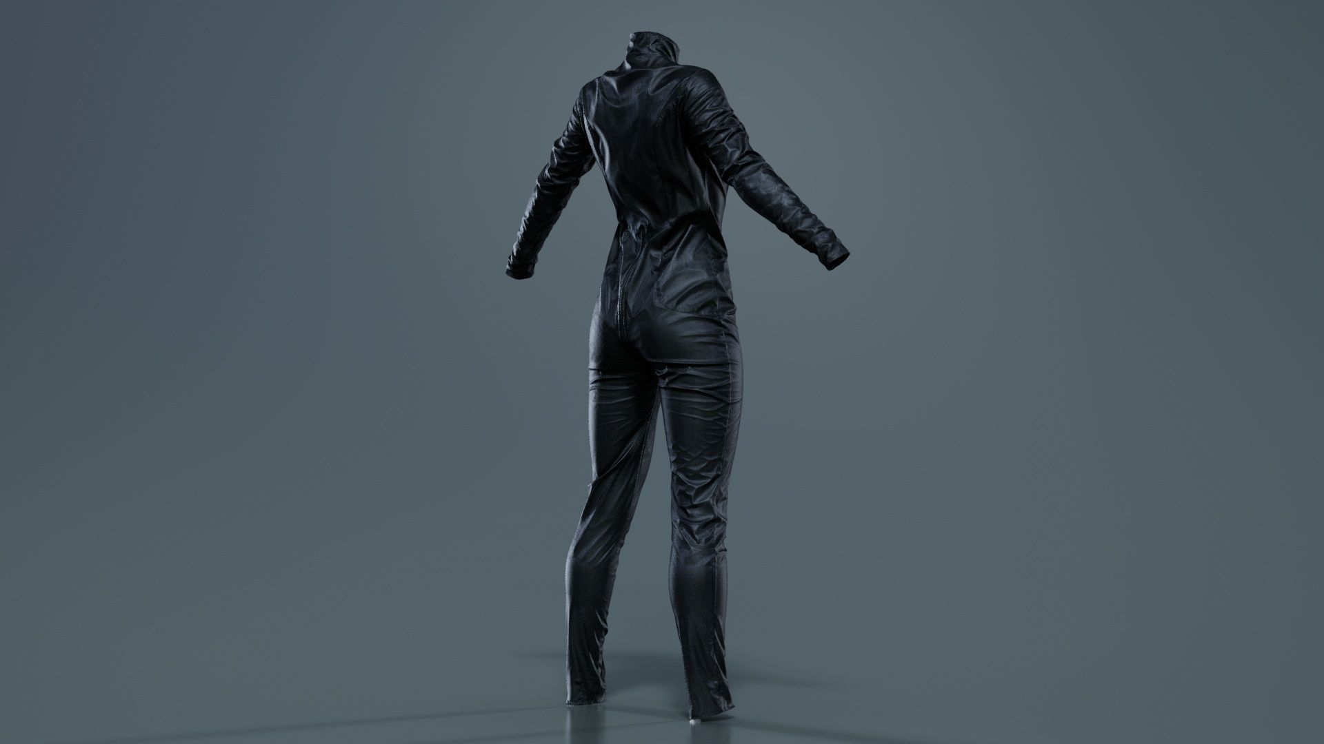 Shiny Detailed Catsuit Low-poly 3D model_8