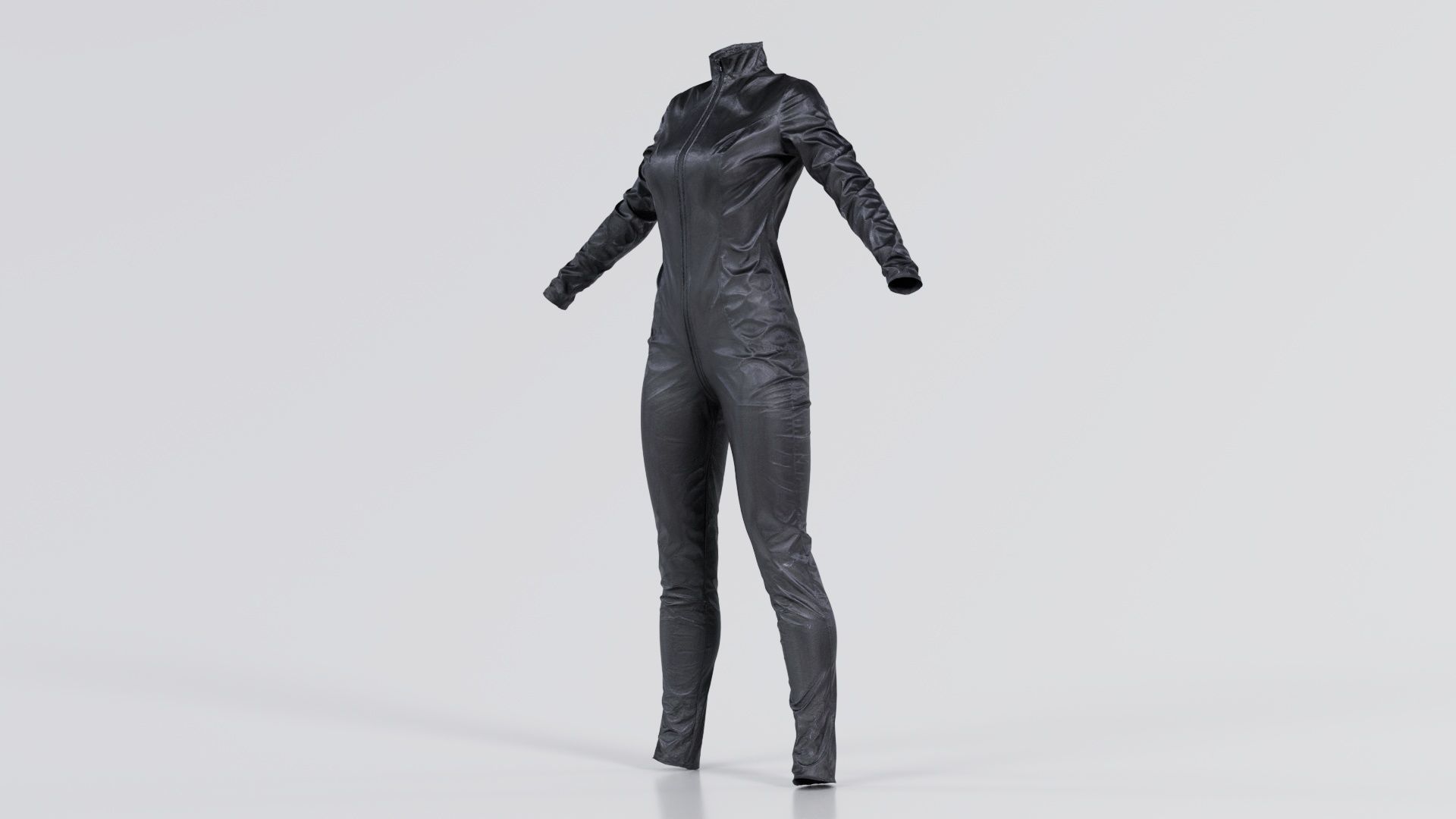 Shiny Detailed Catsuit Low-poly 3D model_1