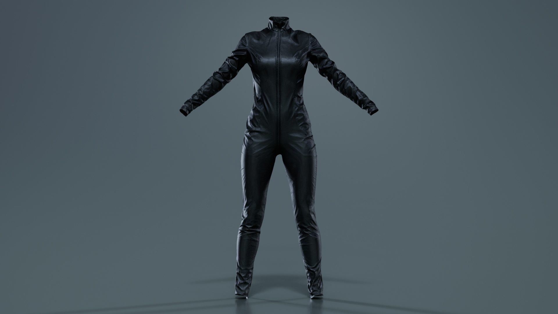 Shiny Detailed Catsuit Low-poly 3D model_7
