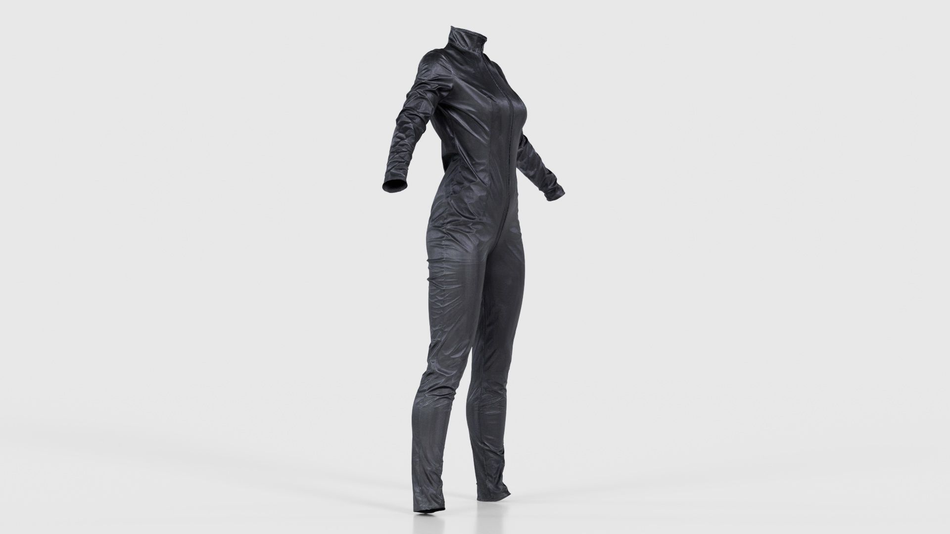 Shiny Detailed Catsuit Low-poly 3D model_17