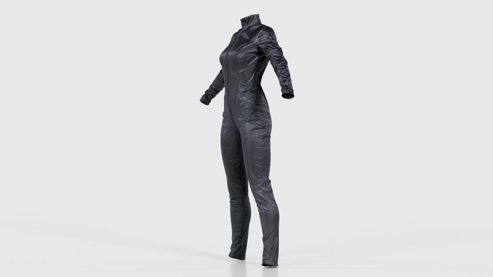 Shiny Detailed Catsuit Low-poly 3D model_25