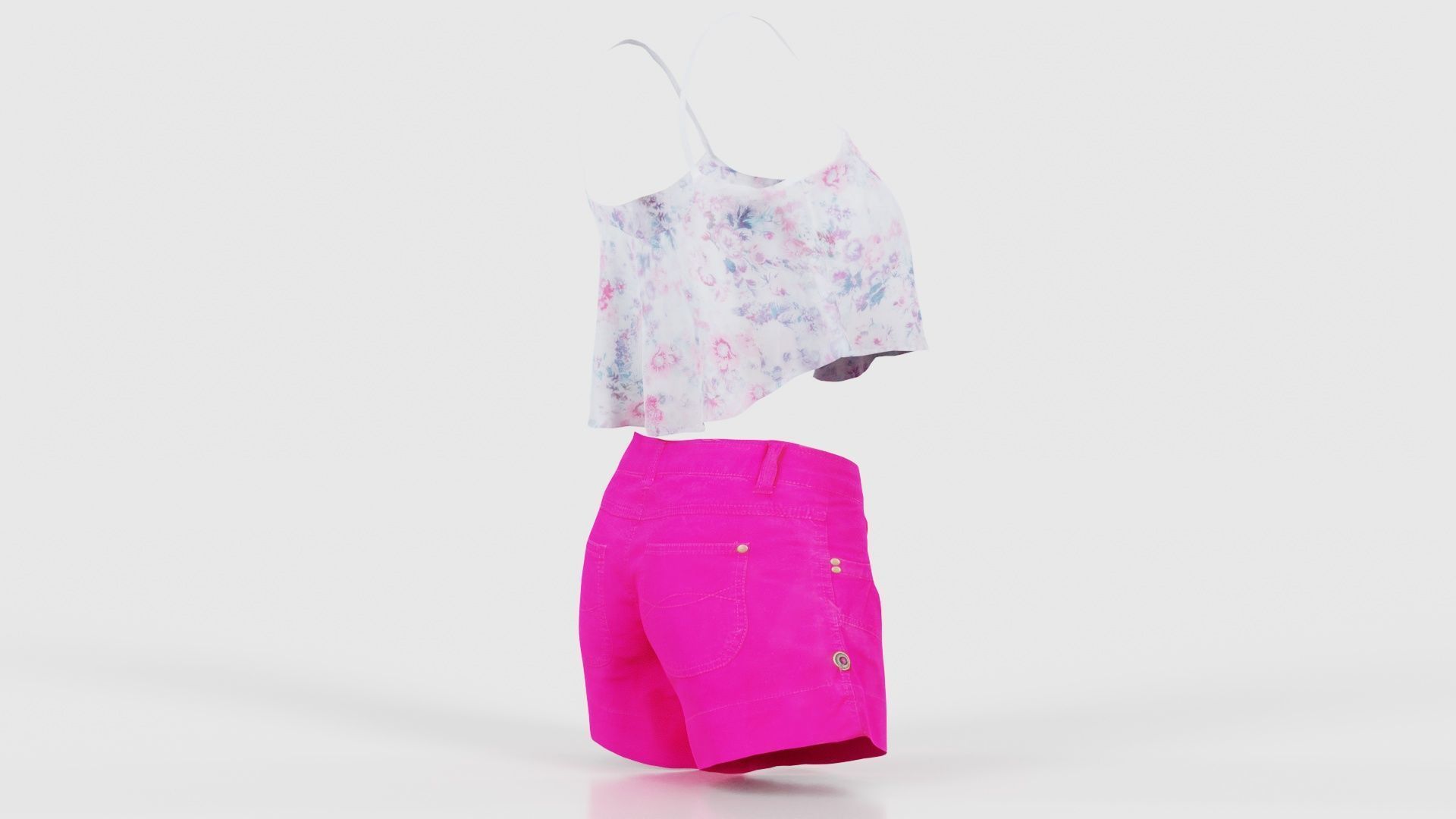 Summer Outfit Low-poly 3D model_19