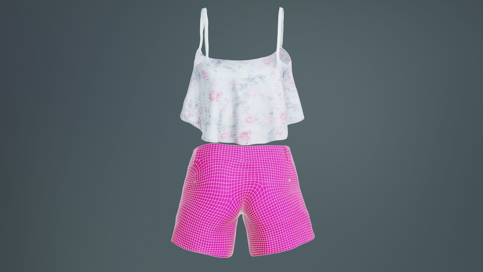 Summer Outfit Low-poly 3D model_10
