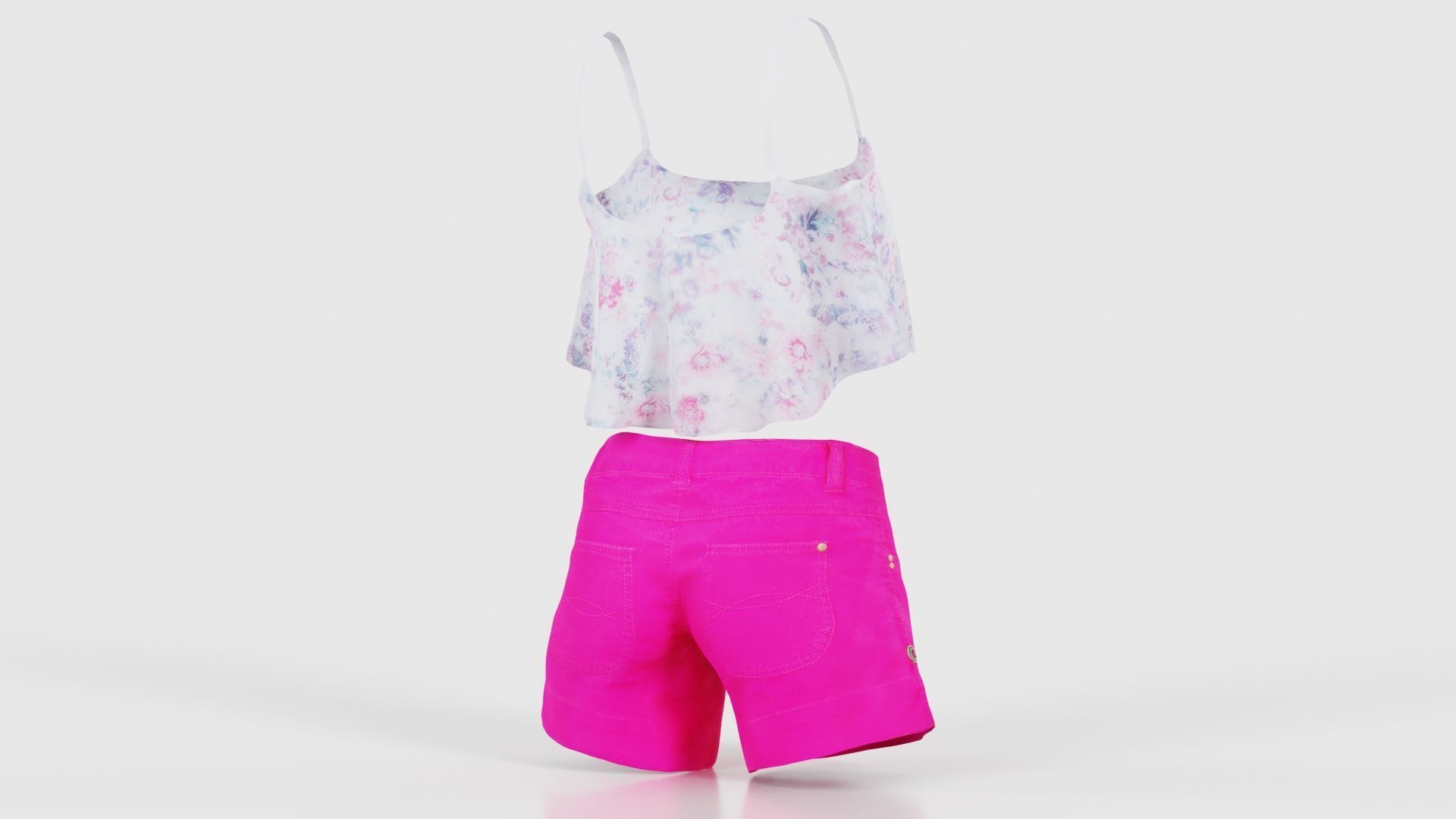 Summer Outfit Low-poly 3D model_20