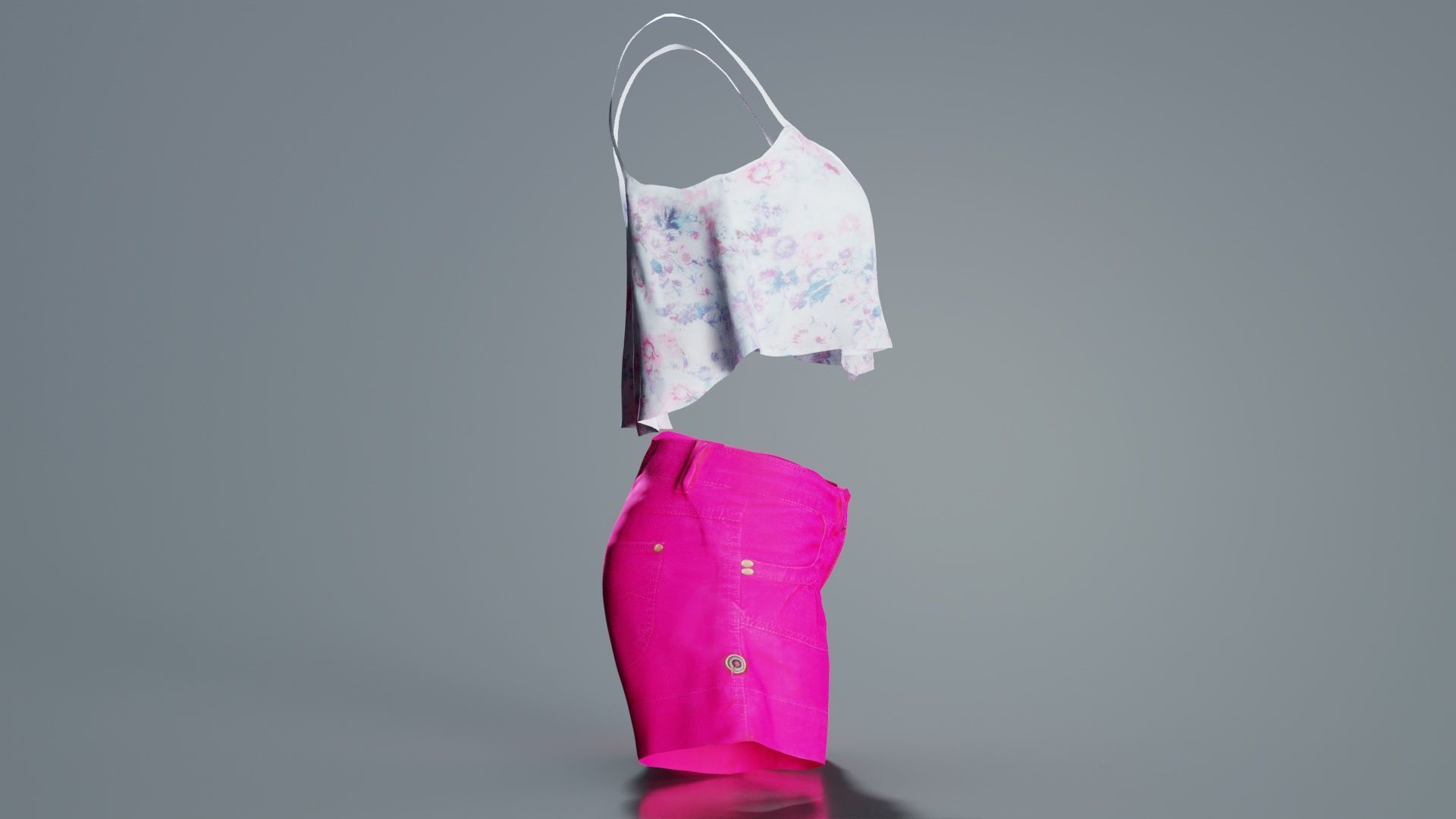 Summer Outfit Low-poly 3D model_2