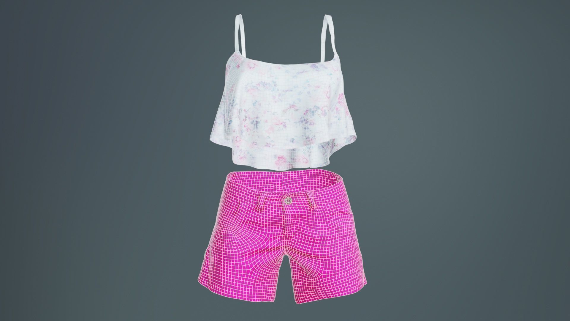 Summer Outfit Low-poly 3D model_9