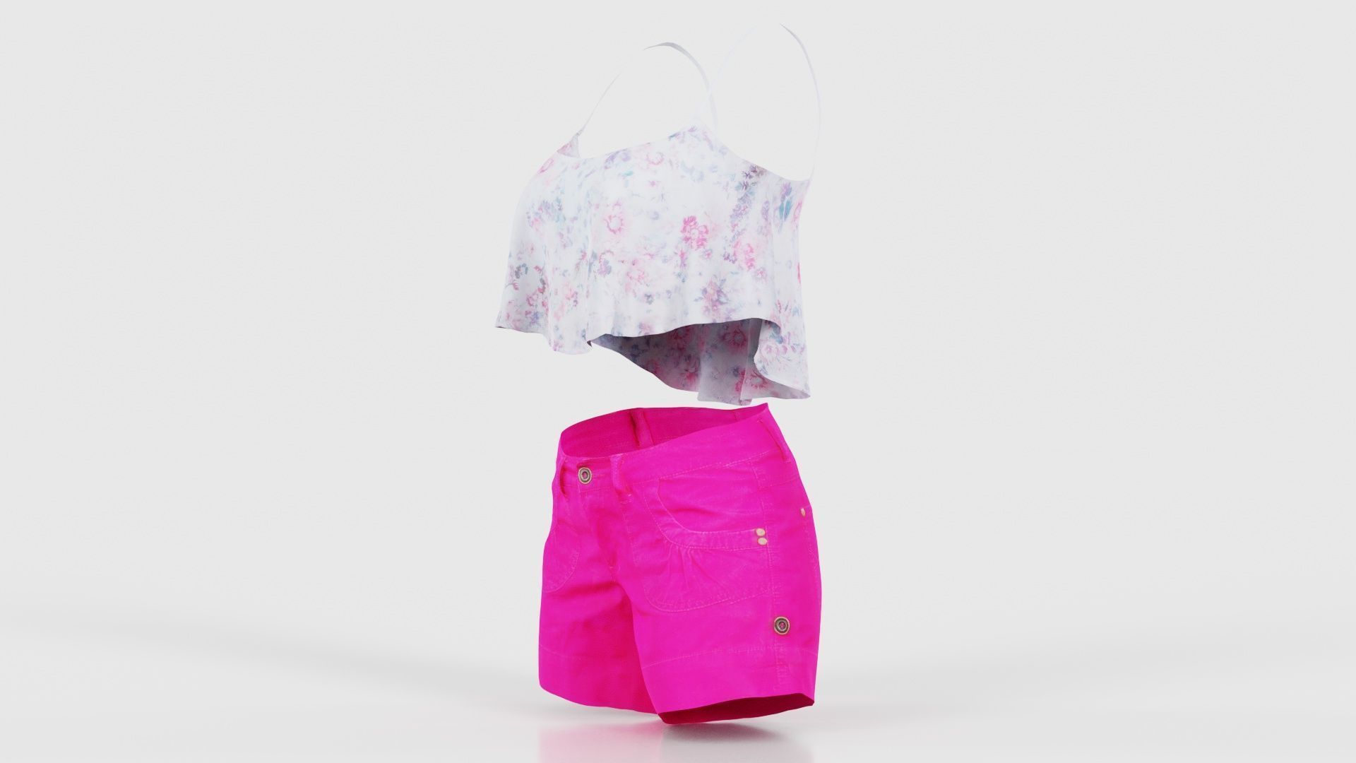Summer Outfit Low-poly 3D model_25