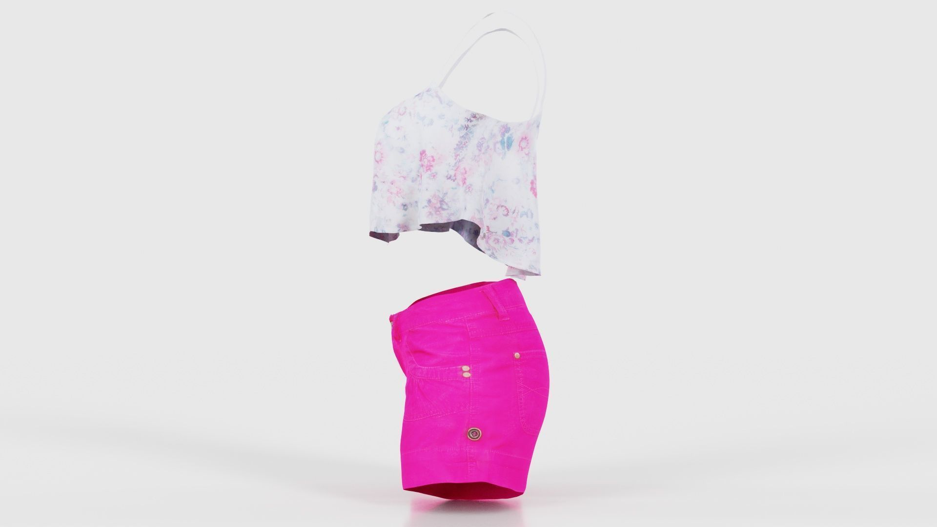 Summer Outfit Low-poly 3D model_24