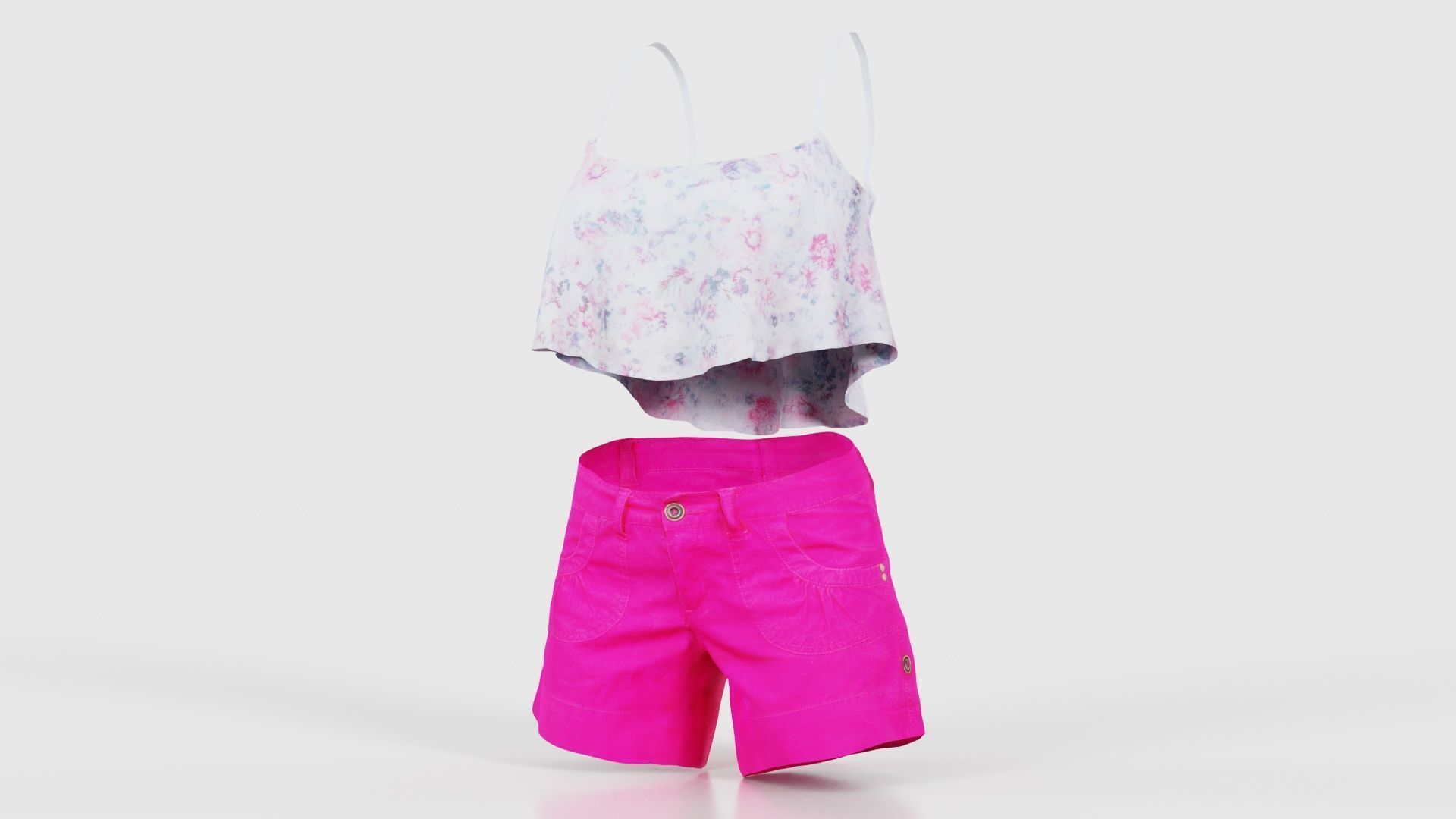 Summer Outfit Low-poly 3D model_26