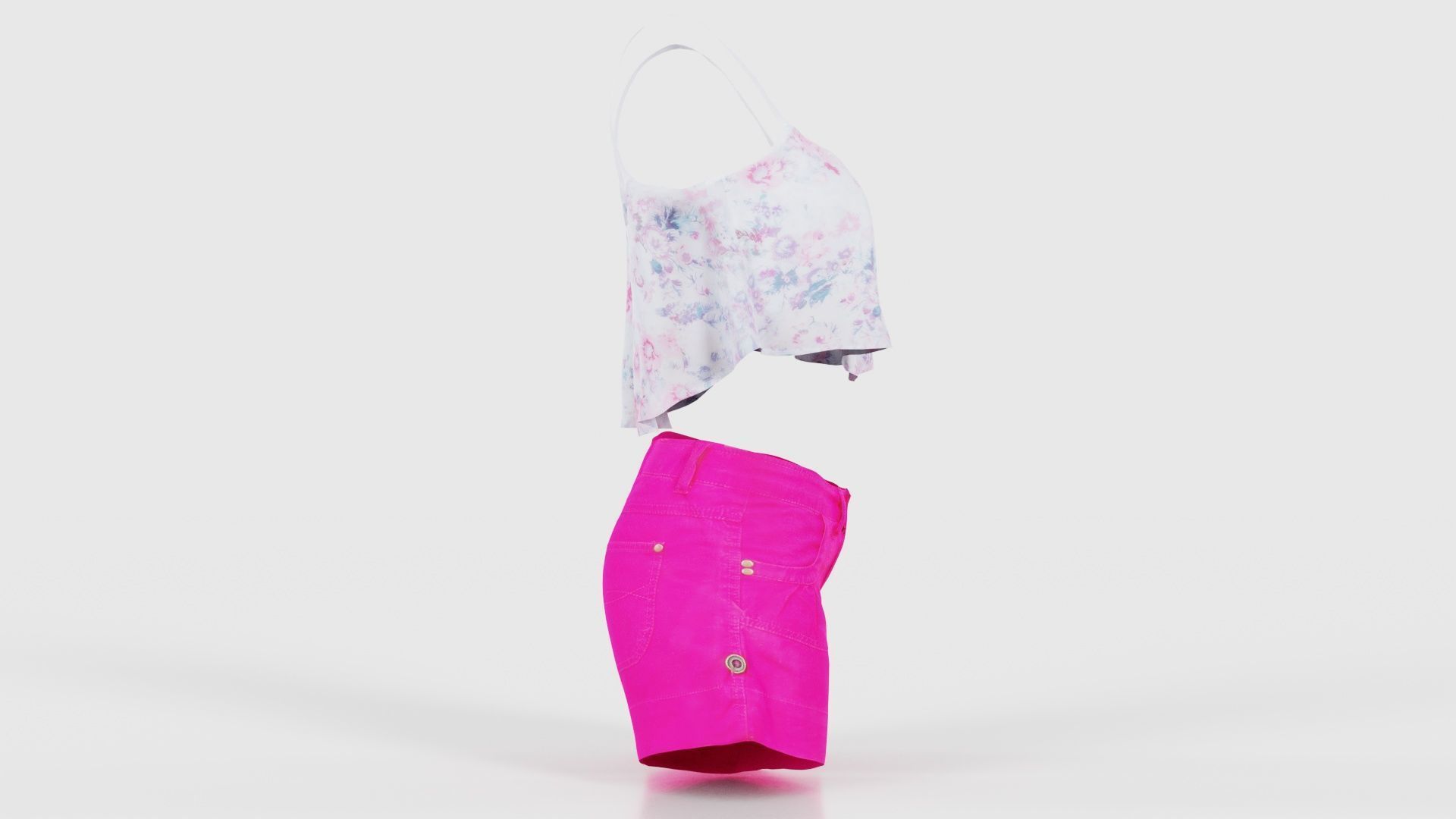 Summer Outfit Low-poly 3D model_18