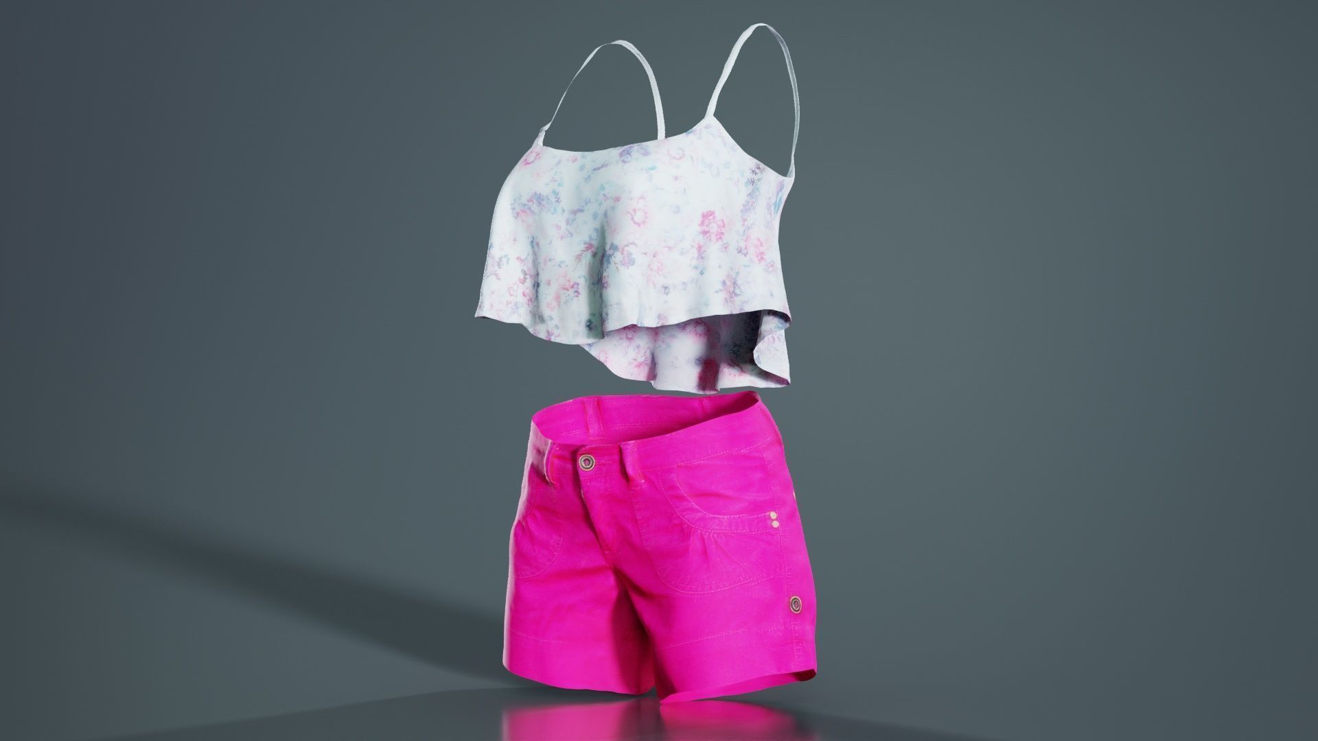 Summer Outfit Low-poly 3D model_8
